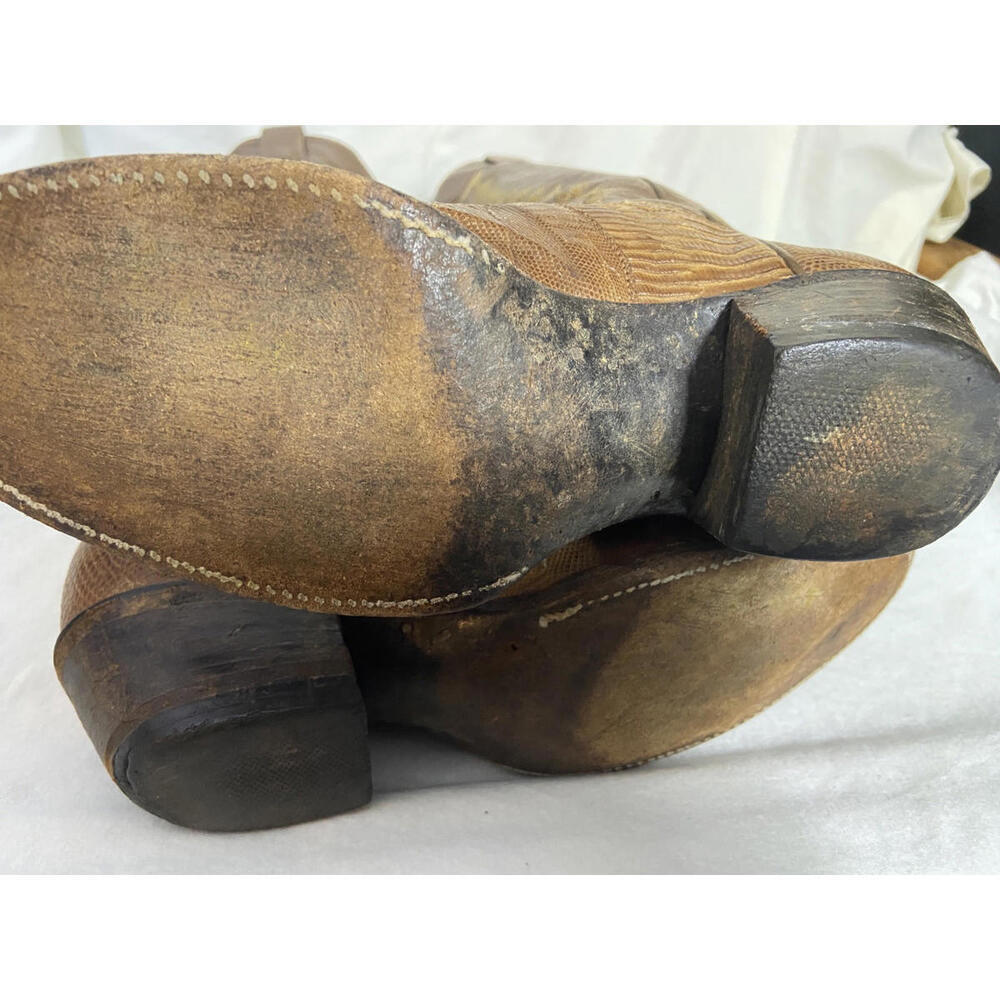 VINTAGE PANHANDLE SLIM WOMEN'S EXOTIC LIZARD SKIN & LEATHER COWGIRL BOOTS 5 B - Picture 8 of 12